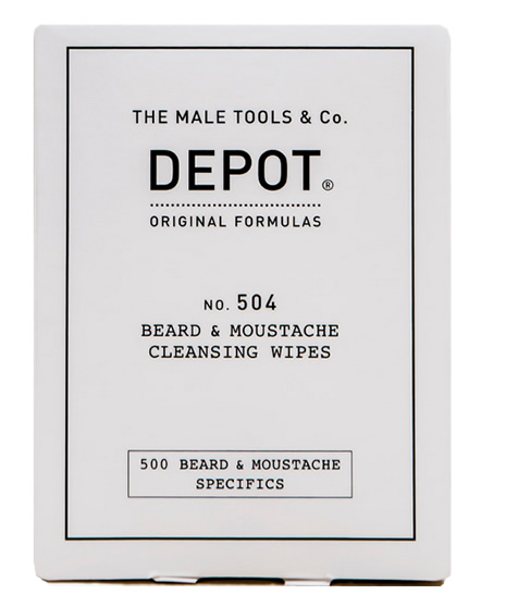 Toallitas limpiadoras para barba y bigote 504 DEPOT
